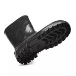 Bota de Pvc Bico de Aço Preta Cano Médio
