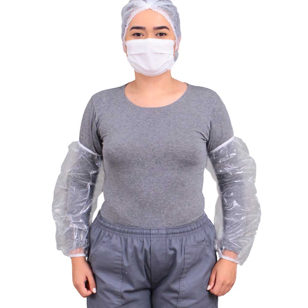 Mangote Descartável de Polietileno Transparente com Elástico - Prevemax Mangote Descartável de Polietileno Transparente com Elástico - Prevemax