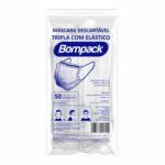 Máscara Descartável Tripla com Elástico - Bompack 1