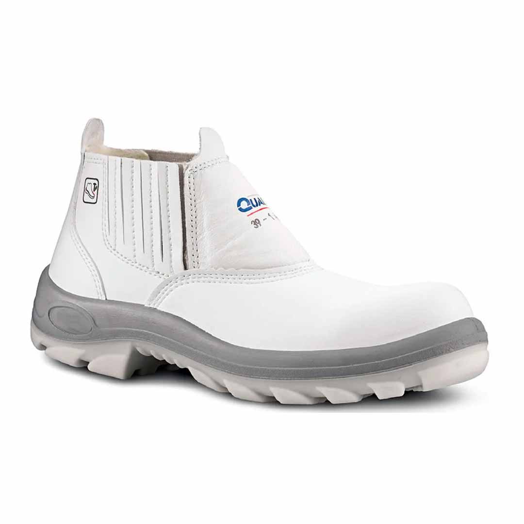 Botina Térmica Branca de Microfibra Bico Composite - Qualiflex CA-40869 Botina Térmica Branca de Microfibra Bico Composite