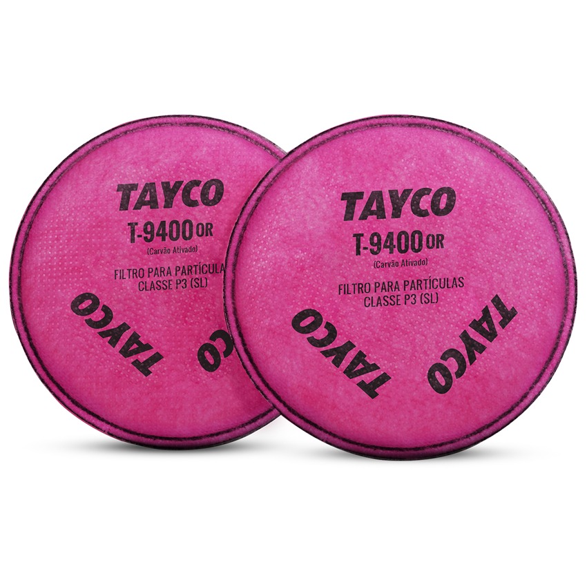 Filtro para Partículas T-9400 OR P3(SL) com Carvão Ativado (Par) - Tayco 02 Filtro para Partículas T-9400 OR P3(SL)