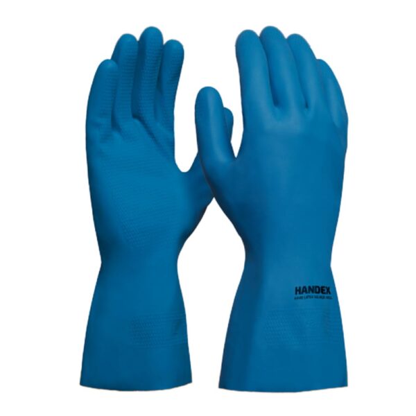 Luva Hand Latex Silver Azul - Handex CA-47061 01